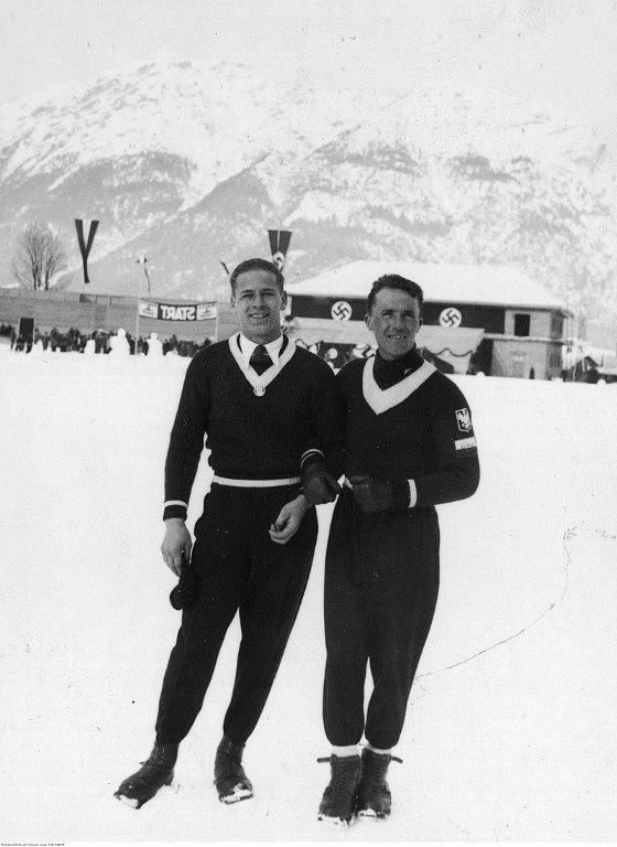 Bronisław Czech ze Stanisławem Marusarzem w Garmisch-Partenkirchen w 1935 roku